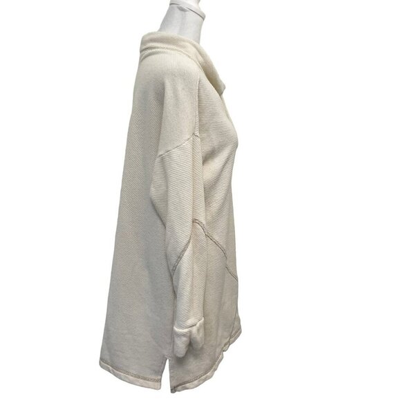 Soft Surroundings Mock-Neck Knit Pullover Sweater Tunic Cream size Medium - Picture 4 of 7